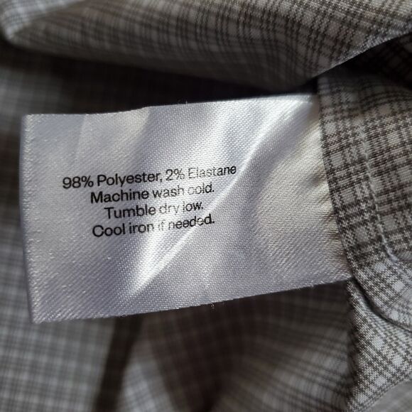 Ministry Of Supply Shirt Mens Large Gray Button Up Checks Vented Performance - Picture 11 of 11